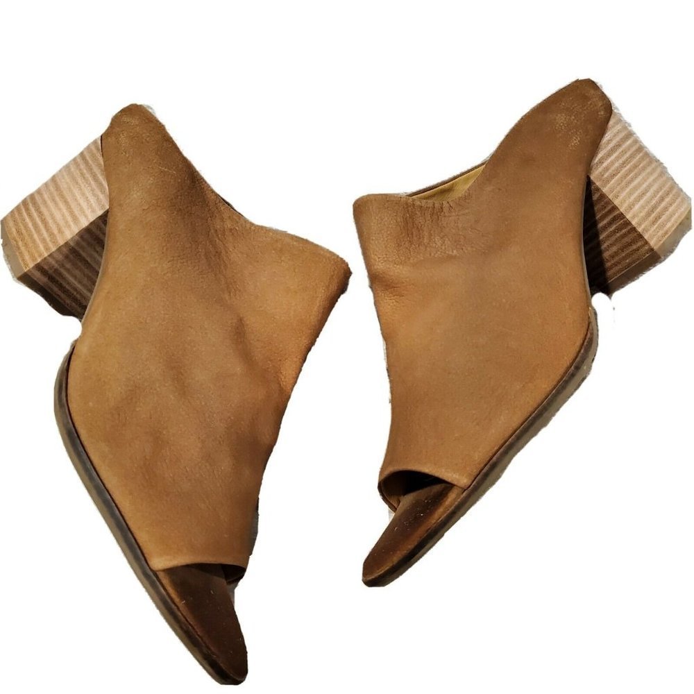 Lucky Brand Organza Peep‎ Toe Mules Block Heels